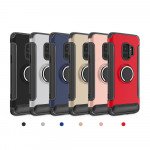 Wholesale Galaxy S9 360 Rotating Ring Stand Hybrid Case with Metal Plate (Red)